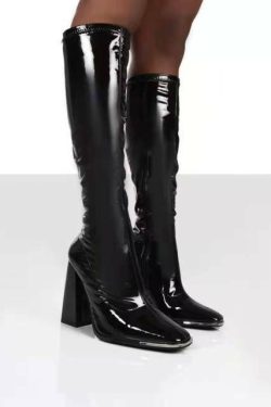 Doja Platform Knee High Boots - Y2K Grunge, 90s Fashion, Retro Style, Gothic Y2K, Y2K Party