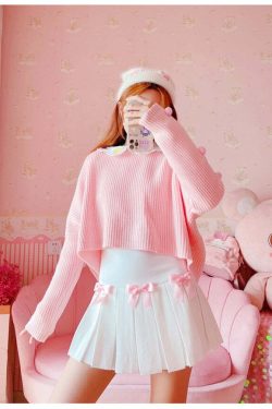 Dollette Kawaii Bow Pleated Mini Skirt - Y2K Summer, 90s Fashion, Grunge, Retro, Pastel Goth