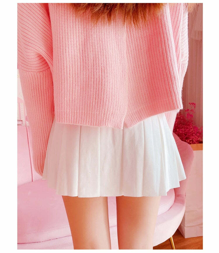 Dollette Kawaii Bow Pleated Mini Skirt - Y2K Summer, 90s Fashion, Grunge, Retro, Pastel Goth