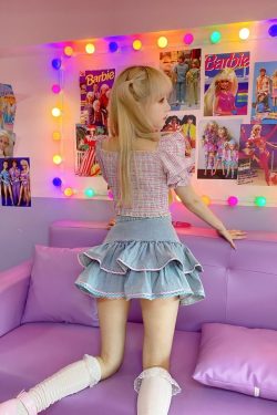 Dollette Kawaii Denim Mini Skirt - Y2K Summer, 90s Grunge, Retro 90s, Y2K Party &