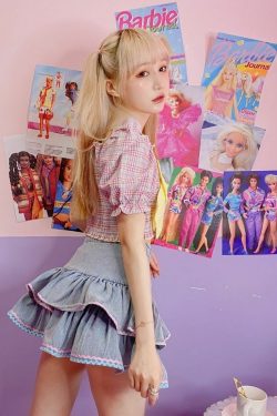 Dollette Kawaii Denim Mini Skirt - Y2K Summer, 90s Grunge, Retro 90s, Y2K Party &