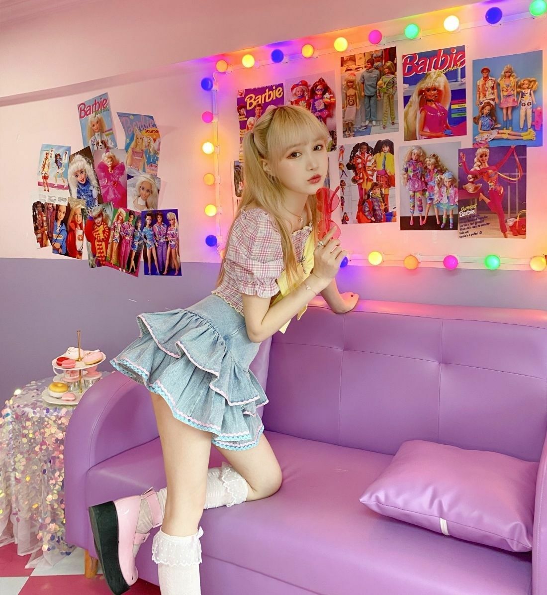 Dollette Kawaii Denim Mini Skirt - Y2K Summer, 90s Grunge, Retro 90s, Y2K Party &