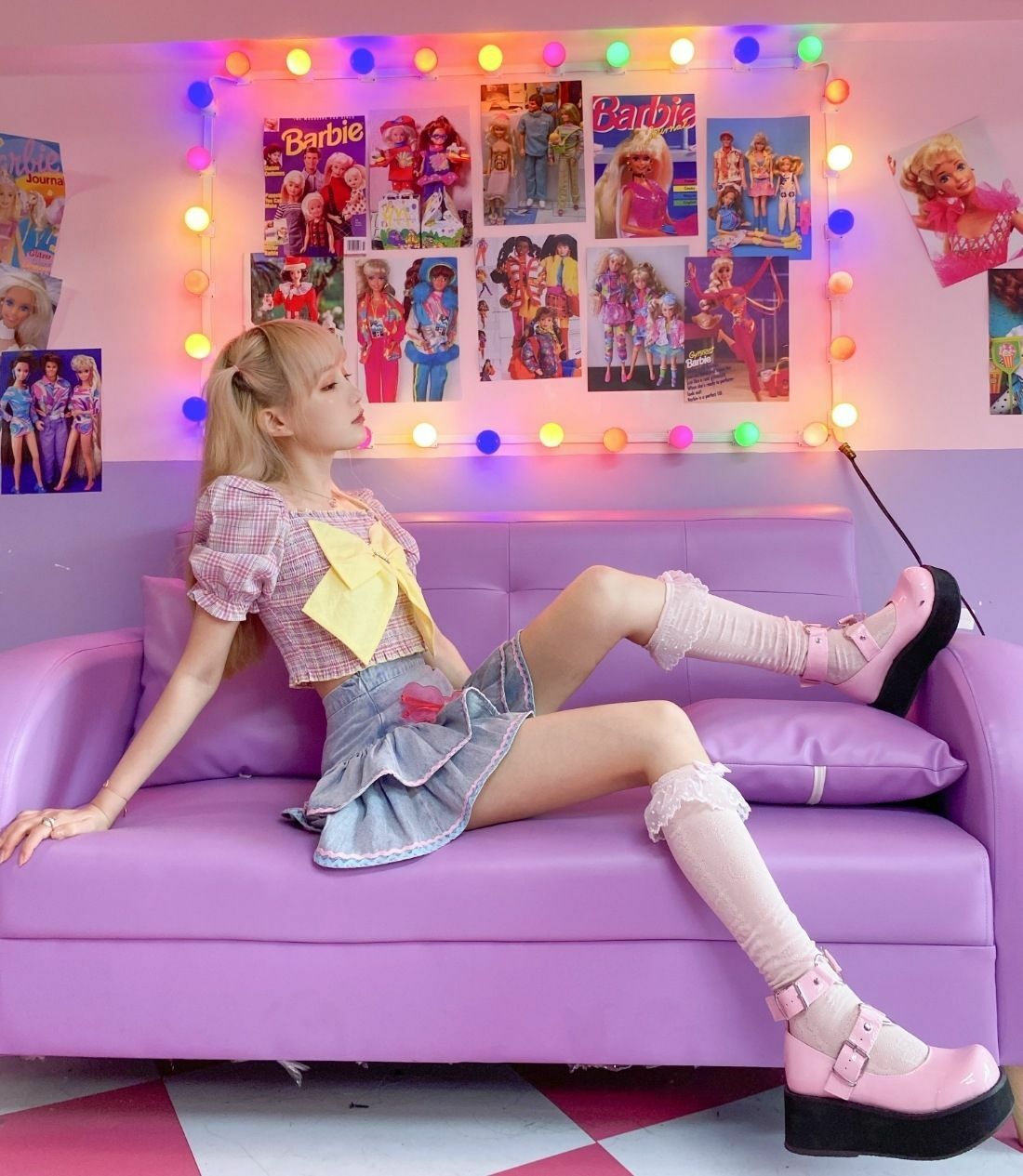 Dollette Kawaii Denim Mini Skirt - Y2K Summer, 90s Grunge, Retro 90s, Y2K Party &