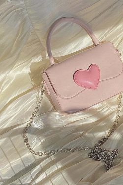 Dollette Kawaii Pink Heart Handbag - Y2K Summer, 90s Fashion, Grunge, Retro, Pastel Goth Style