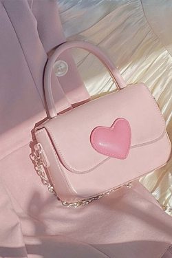 Dollette Kawaii Pink Heart Handbag - Y2K Summer, 90s Fashion, Grunge, Retro, Pastel Goth Style