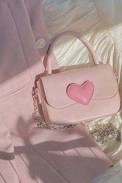 Dollette Kawaii Pink Heart Handbag - Y2K Summer, 90s Fashion, Grunge, Retro, Pastel Goth Style