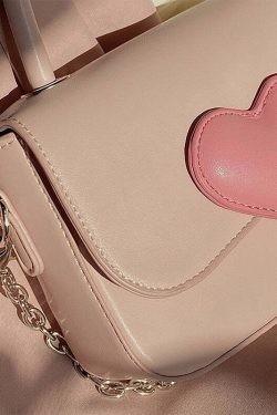 Dollette Kawaii Pink Heart Handbag - Y2K Summer, 90s Fashion, Grunge, Retro, Pastel Goth Style