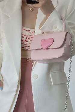 Dollette Kawaii Pink Heart Handbag - Y2K Summer, 90s Fashion, Grunge, Retro, Pastel Goth Style