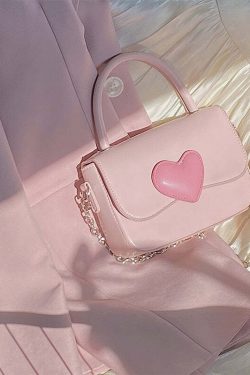 Dollette Kawaii Pink Heart Handbag - Y2K Summer, 90s Fashion, Grunge, Retro, Pastel Goth Style
