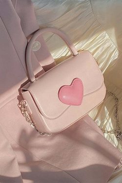 Dollette Kawaii Pink Heart Handbag - Y2K Summer, 90s Fashion, Grunge, Retro, Pastel Goth Style