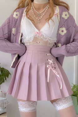 Dollette Kawaii Pink Pleated High Waist Skirt - Y2K Summer, 90s Fashion, Grunge, Retro Style