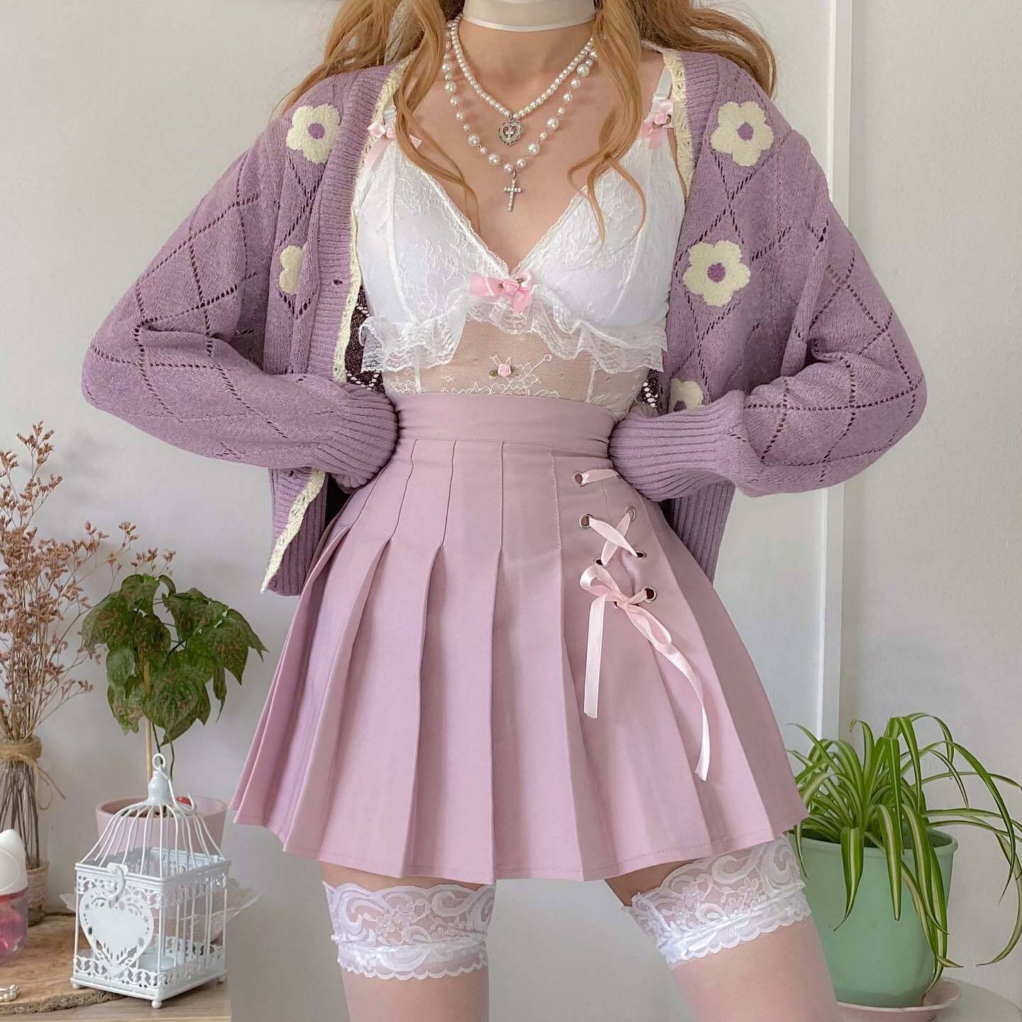 Dollette Kawaii Pink Pleated High Waist Skirt - Y2K Summer, 90s Fashion, Grunge, Retro Style