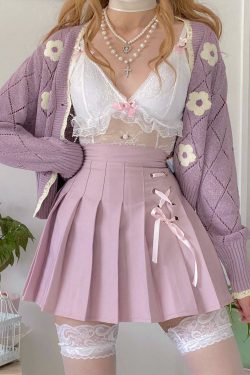 Dollette Kawaii Pink Pleated High Waist Skirt - Y2K Summer, 90s Fashion, Grunge, Retro Style