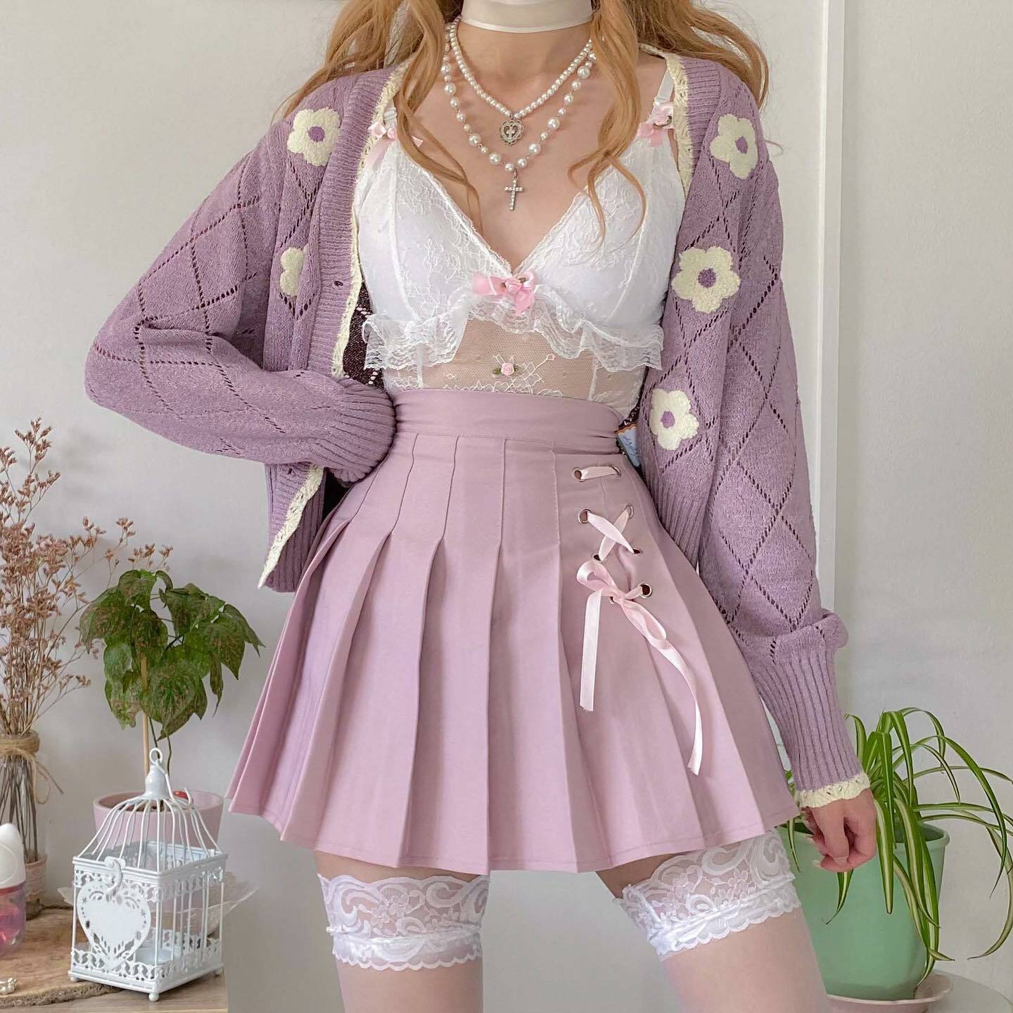 Dollette Kawaii Pink Pleated High Waist Skirt - Y2K Summer, 90s Fashion, Grunge, Retro Style