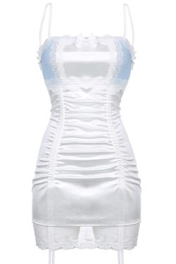 Dollette Lace Frill Mini Dress - White, Y2K Summer Outfit, 90s Grunge, Retro Style