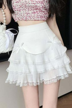 Dollette Layered Lace Mini Skirt White - Y2K Summer, 90s Grunge, Retro Goth, Y2K Party Outfit