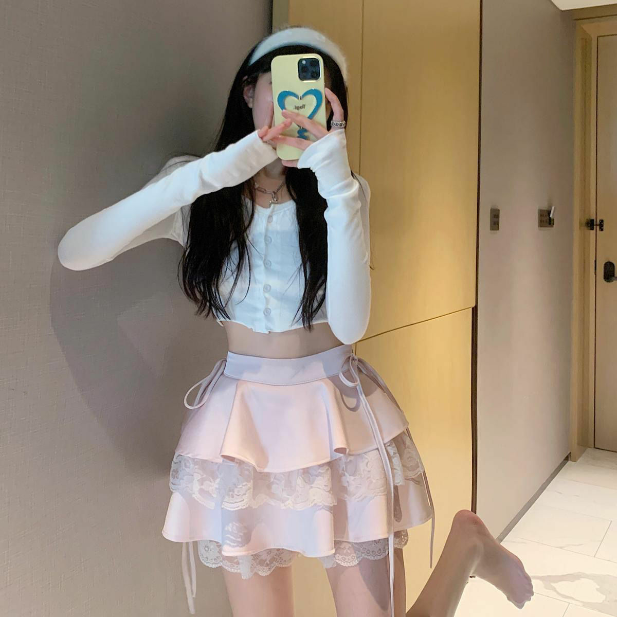 Dollette Pink Ruffle Double Layer Mini Skirt - Y2K Summer, 90s Fashion, Grunge, Retro Style