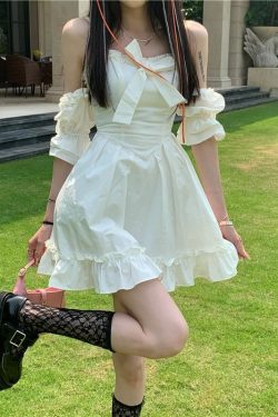 Dollette Pretty A-line High Waist Dress - Y2K Summer, 90s Fashion, Grunge, Retro, Pastel Goth