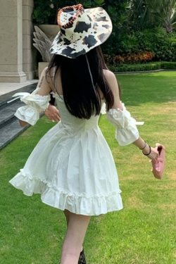 Dollette Pretty A-line High Waist Dress - Y2K Summer, 90s Fashion, Grunge, Retro, Pastel Goth