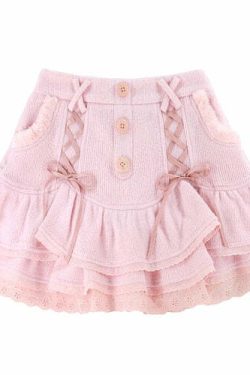 Dollette Sweet Lolita Pink Mini Skirt - Y2K Summer, 90s Fashion, Grunge, Pastel Goth Outfit