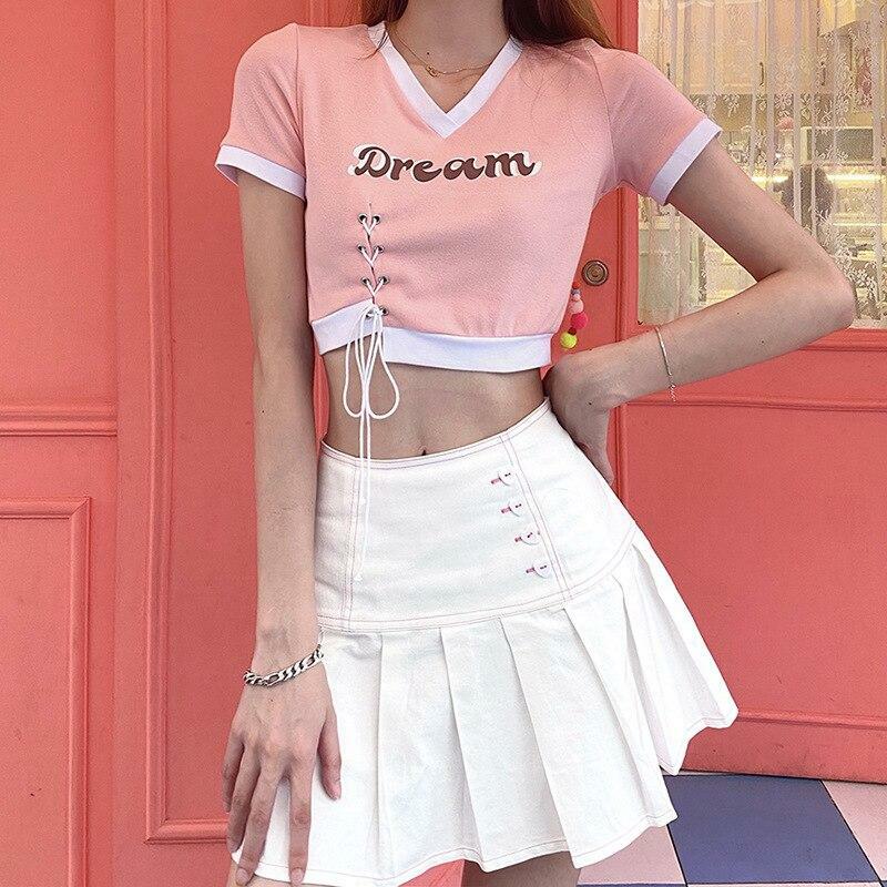 Dream Crop Top - Y2K Summer, 90s Grunge, Retro Style, Pastel Goth, Y2K Party Outfits