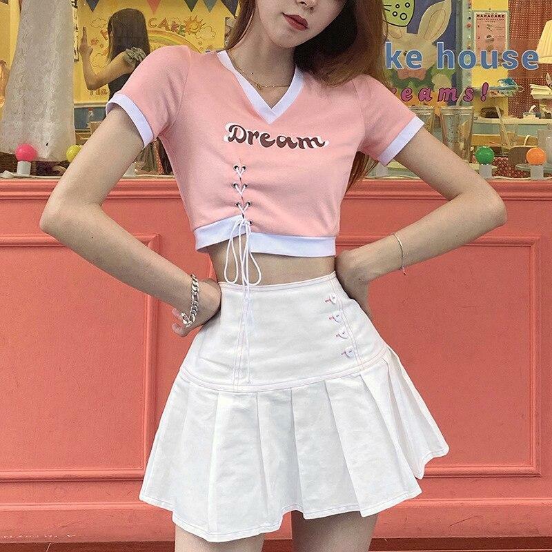 Dream Crop Top - Y2K Summer, 90s Grunge, Retro Style, Pastel Goth, Y2K Party Outfits