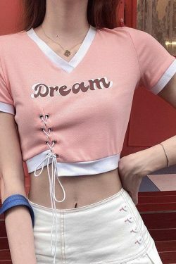 Dream Crop Top - Y2K Summer, 90s Grunge, Retro Style, Pastel Goth, Y2K Party Outfits