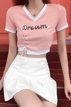 Dream Crop Top - Y2K Summer, 90s Grunge, Retro Style, Pastel Goth, Y2K Party Outfits