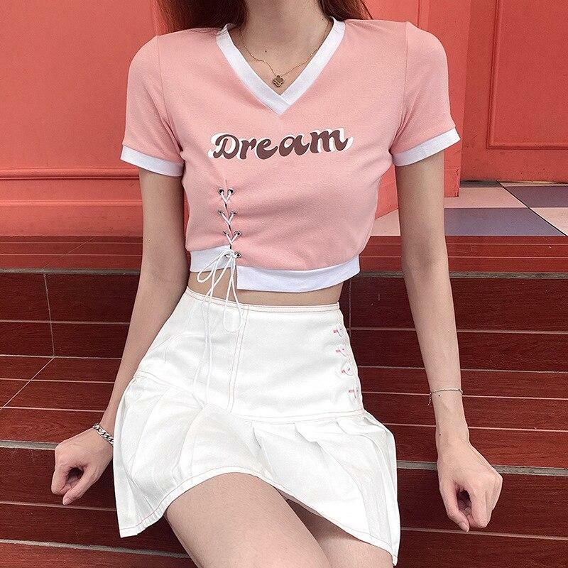 Dream Crop Top - Y2K Summer, 90s Grunge, Retro Style, Pastel Goth, Y2K Party Outfits