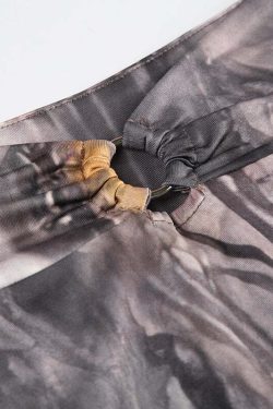 Dreya Printed Asymmetric Midi Skirt - Y2K Summer, 90s Grunge, Retro, Pastel Goth, Y2K