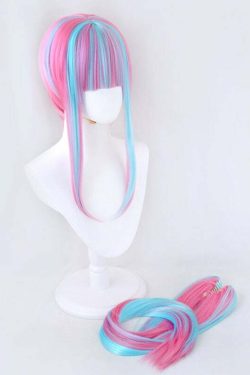 Duotone Pastel Goth Cosplay Wig Blue Pink - Y2K Grunge, 90s Fashion, Retro Style, Y2K Hairstyles