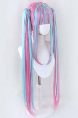 Duotone Pastel Goth Cosplay Wig Blue Pink - Y2K Grunge, 90s Fashion, Retro Style, Y2K Hairstyles