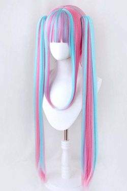 Duotone Pastel Goth Cosplay Wig Blue Pink - Y2K Grunge, 90s Fashion, Retro Style, Y2K Hairstyles
