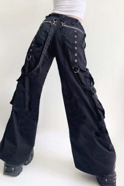 E-Girl Gothic Y2K Cyber Punk Cargo Pants - 90s Grunge, Retro, Summer Y2K Outfits