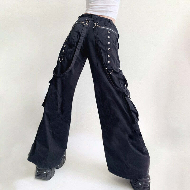 E-Girl Gothic Y2K Cyber Punk Cargo Pants - 90s Grunge, Retro, Summer Y2K Outfits