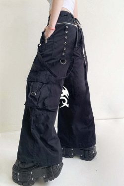 E-Girl Gothic Y2K Cyber Punk Cargo Pants - 90s Grunge, Retro, Summer Y2K Outfits