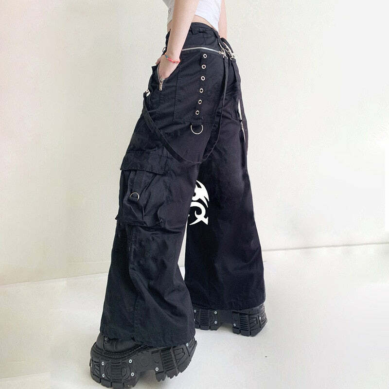 E-Girl Gothic Y2K Cyber Punk Cargo Pants - 90s Grunge, Retro, Summer Y2K Outfits