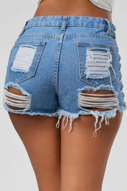 Edgy Lace Up Denim Shorts - Y2K Summer Grunge, 90s Fashion, Retro Y2K Club & Party Outfits