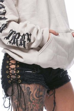 Edgy Lace Up Denim Shorts - Y2K Summer Grunge, 90s Fashion, Retro Y2K Club & Party Outfits