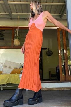 Edie Knit Long Dress - Y2K Summer Outfit, 90s Fashion, Grunge, Retro Style, Y2K Party Look