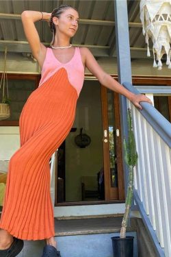 Edie Knit Long Dress - Y2K Summer Outfit, 90s Fashion, Grunge, Retro Style, Y2K Party Look