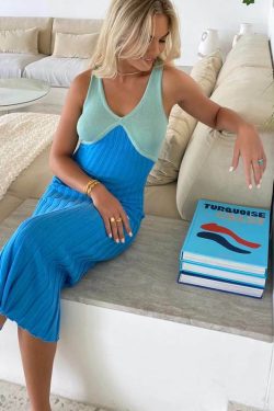 Edie Knit Long Dress - Y2K Summer Outfit, 90s Fashion, Grunge, Retro Style, Y2K Party Look
