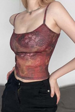 Edyn Mesh Printed Crop Top - Y2K Summer, 90s Grunge, Retro Style, Y2K Party & Club Outfits