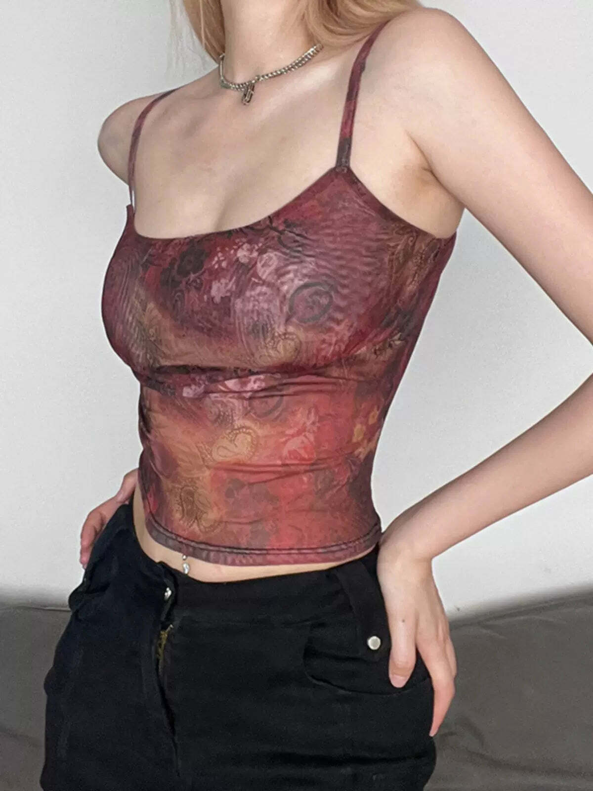 Edyn Mesh Printed Crop Top - Y2K Summer, 90s Grunge, Retro Style, Y2K Party & Club Outfits