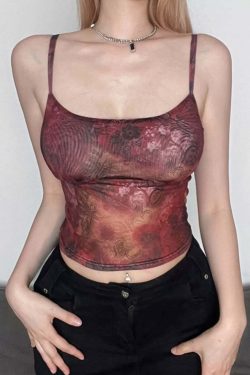 Edyn Mesh Printed Crop Top - Y2K Summer, 90s Grunge, Retro Style, Y2K Party & Club Outfits