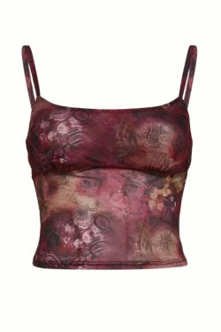 Edyn Mesh Printed Crop Top - Y2K Summer, 90s Grunge, Retro Style, Y2K Party & Club Outfits