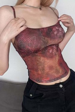 Edyn Mesh Printed Crop Top - Y2K Summer, 90s Grunge, Retro Style, Y2K Party & Club Outfits