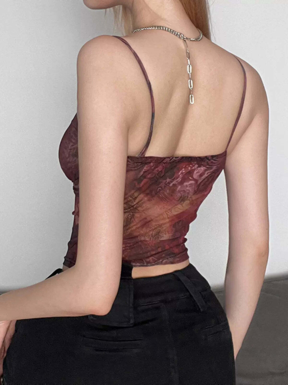 Edyn Mesh Printed Crop Top - Y2K Summer, 90s Grunge, Retro Style, Y2K Party & Club Outfits