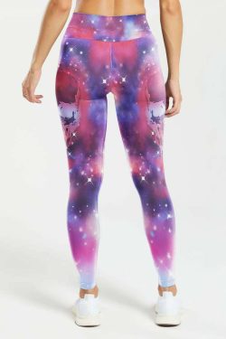 Eerie Galaxy Skull High Waist Leggings - Y2K Grunge, 90s Fashion, Retro Goth, Summer Y2K Outfits