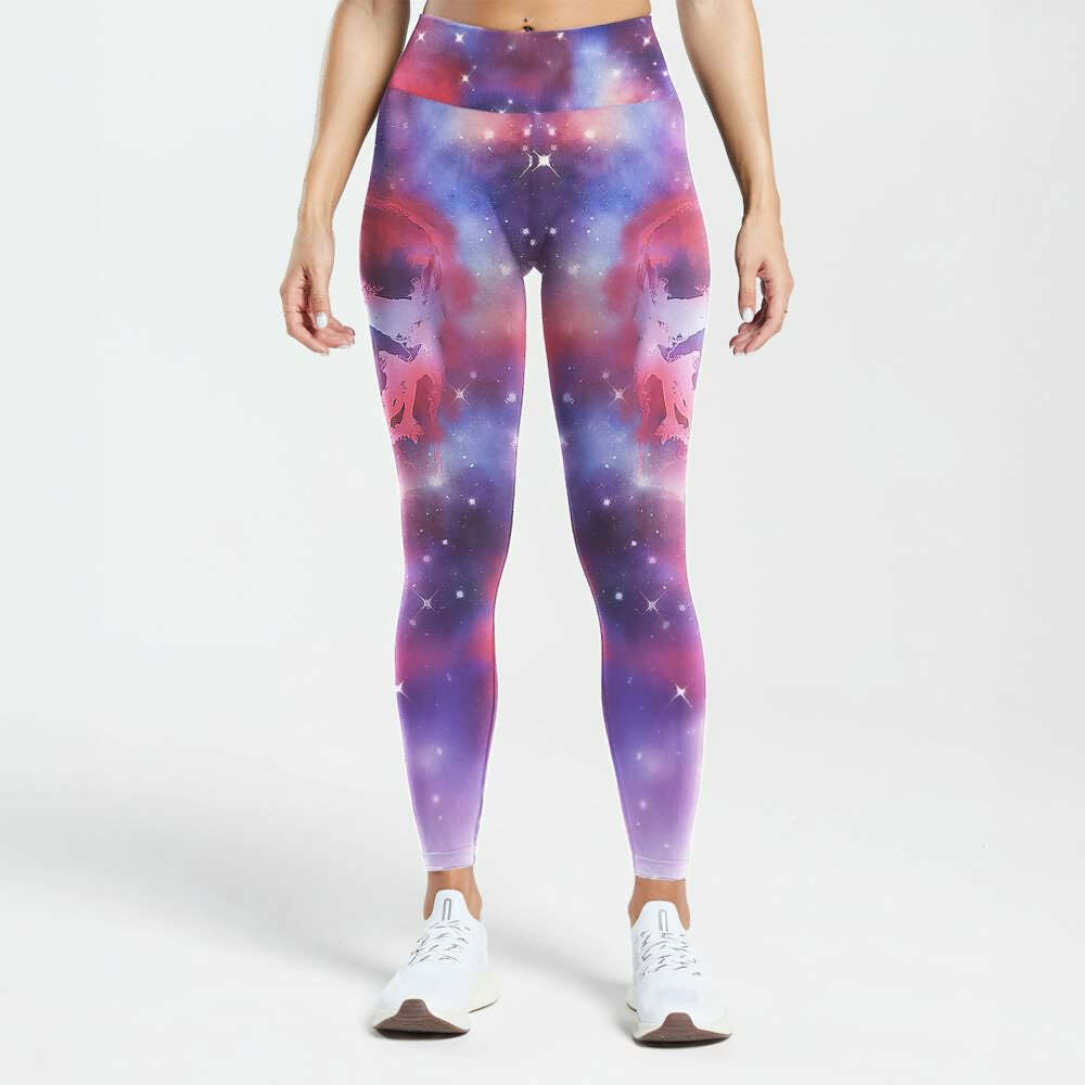 Eerie Galaxy Skull High Waist Leggings - Y2K Grunge, 90s Fashion, Retro Goth, Summer Y2K Outfits